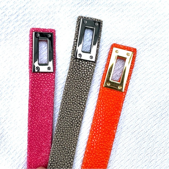 Cristina Sabatini Genuine Stingray Gray Wrap Bracelet EUC - Picture 5 of 10